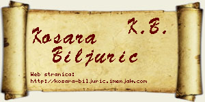 Kosara Biljurić vizit kartica